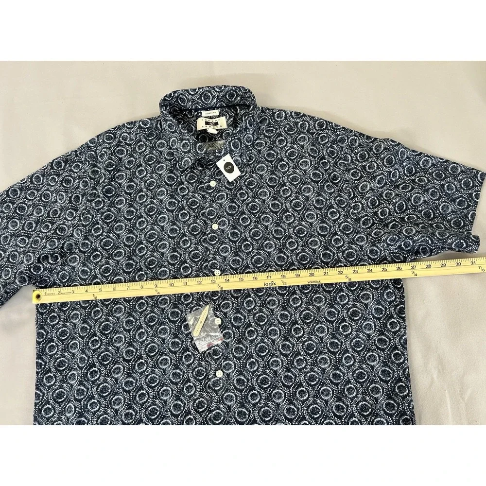Jospeh Abboud Shirt Linen Blue‎ Beachy Stylish Vacationcore Travel Sz XXL NWT - Picture 3 of 7